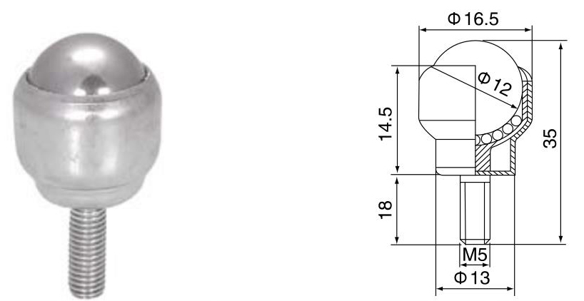 bolt-fixing ball transfer unit unidade de transferência de esfera de fixação por parafuso