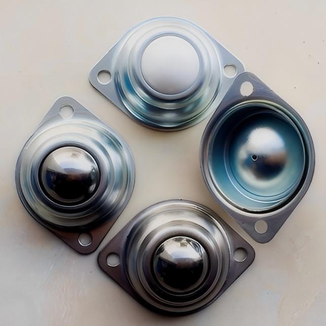 2-holes flange base fixing ball transfer unit 2-HOUNS FLANGE BASE Fixing Ball Unit