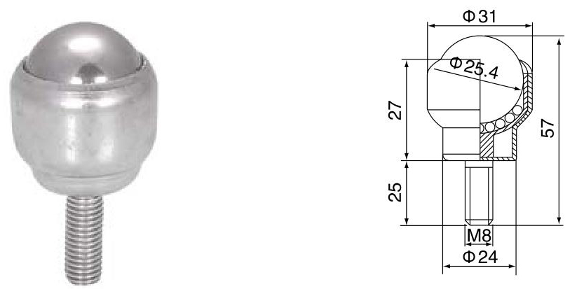 thread fixing ball transfer unit unidade de transferência de bola de fixação de rosca