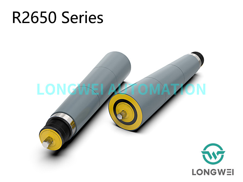 Rolo transportador de manga cônica com polia poli-vee com acionamento por correia em V