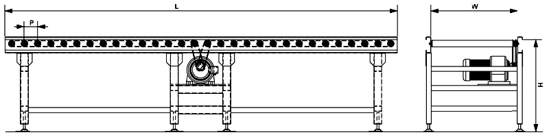 transportador de rolo polyvee