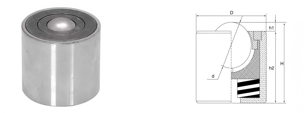 Unidade de transfer&ecirc;ncia de bola de carga pesada &agrave; prova de choque com carga de mola