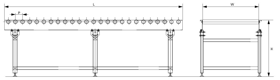transportador de rolo por gravidade