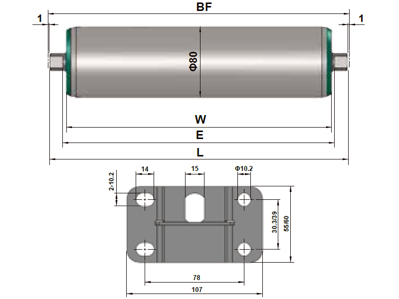 Rolo de freio interno