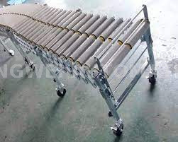 Transportador de rolos gravitacionais expansível flexível de duas fileiras