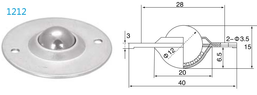1212 unidade de transfer&ecirc;ncia de bola de fixa&ccedil;&atilde;o do flange