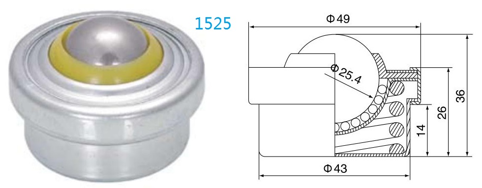 Unidade de transfer&ecirc;ncia de bola de fixa&ccedil;&atilde;o de encaixe &agrave; prova de choque 