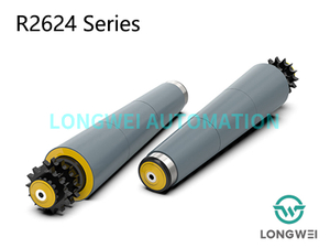 Rolo transportador de manga cônica com roda dentada de polímero para serviços médios