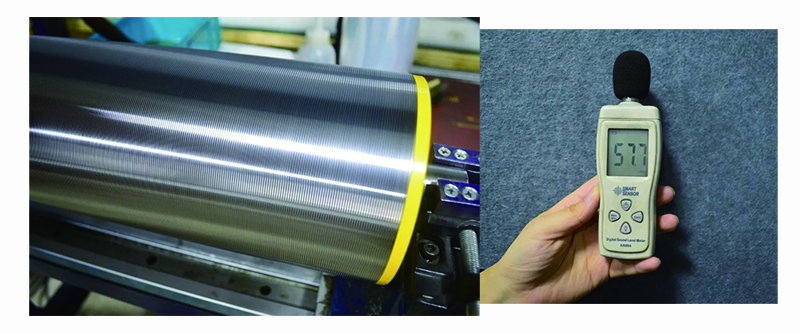 Teste de ru&iacute;do do rolo