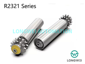 Rolo transportador de paletes com roda dentada de aço de duas fileiras para carga pesada