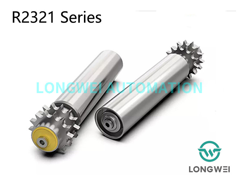 Rolo transportador de paletes com roda dentada de aço de duas fileiras para carga pesada