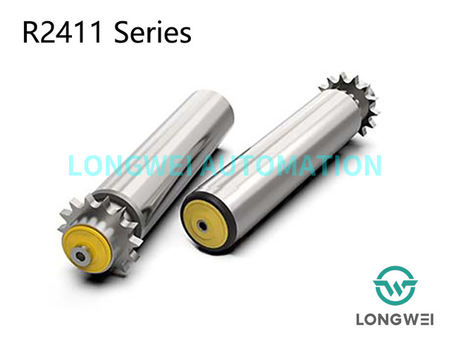 Rolo transportador acionado por corrente com roda dentada de aço de linha única para serviço médio