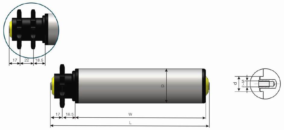 Rolo transportador de acumula&ccedil;&atilde;o de alimenta&ccedil;&atilde;o telesc&oacute;pica de pol&iacute;mero AC224