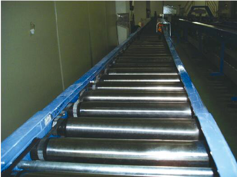 transportador de rolo acionado por correia dentada