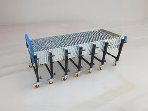 Transportador de roda de aço extensível flexível para manuseio de material