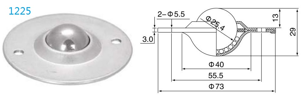 Unidade de transfer&ecirc;ncia de bola de fixa&ccedil;&atilde;o de flange redonda