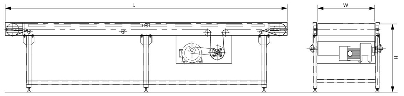 Transportador de correia horizontal