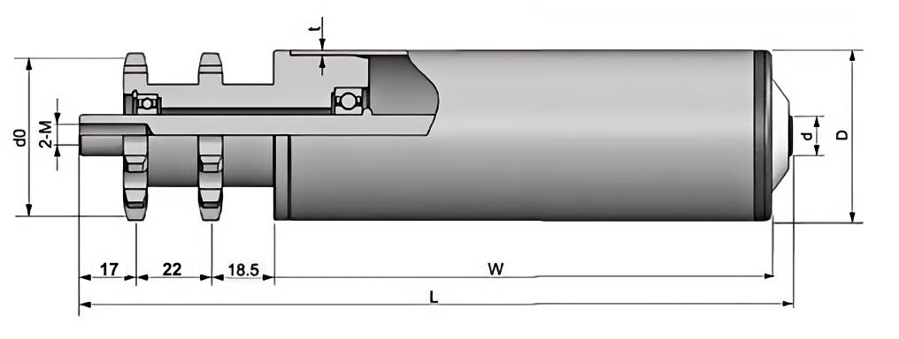 rolo transportador de roda dentada de a&ccedil;o para carga m&eacute;dia
