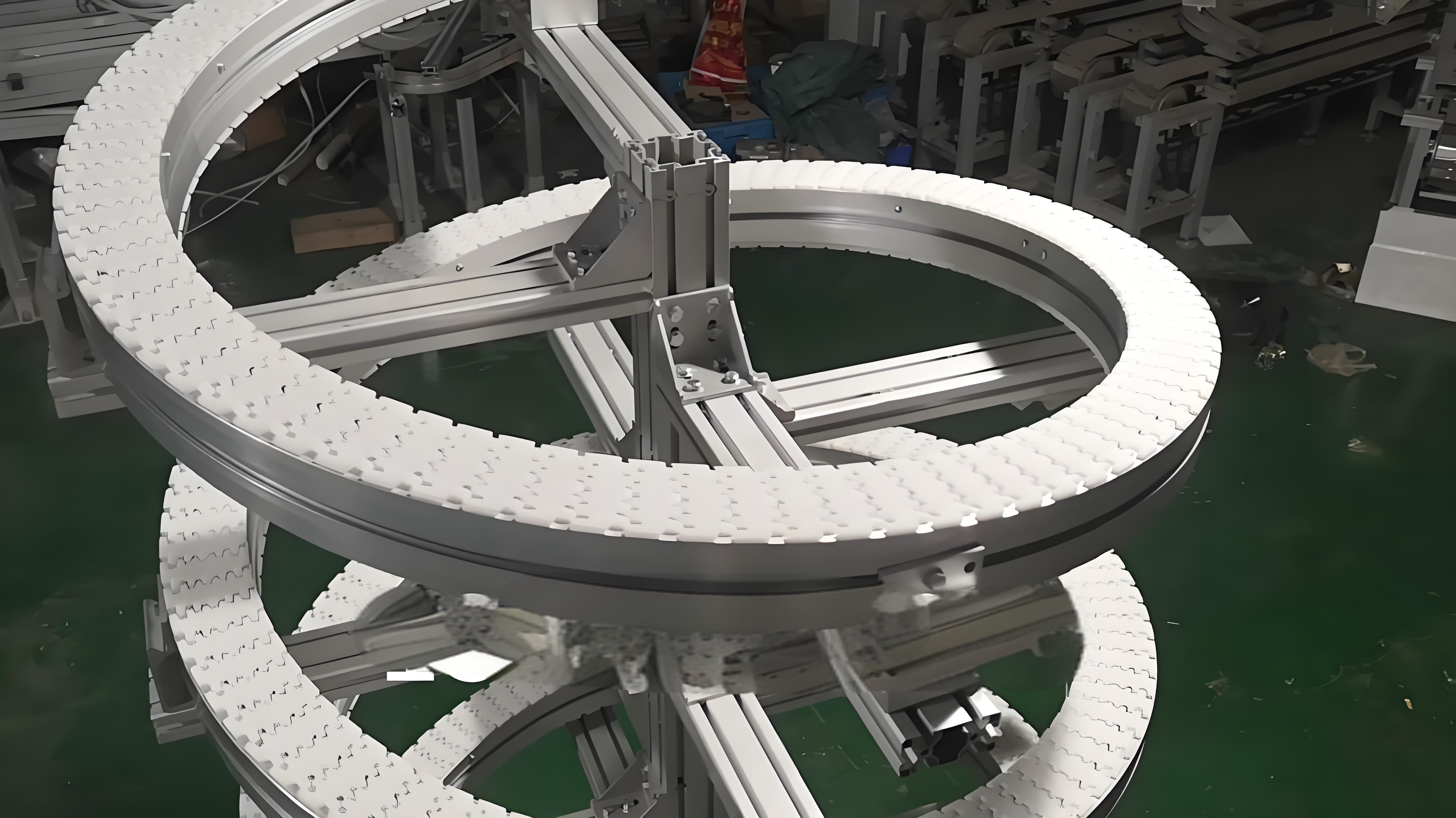 transportador modular flex&iacute;vel em espiral