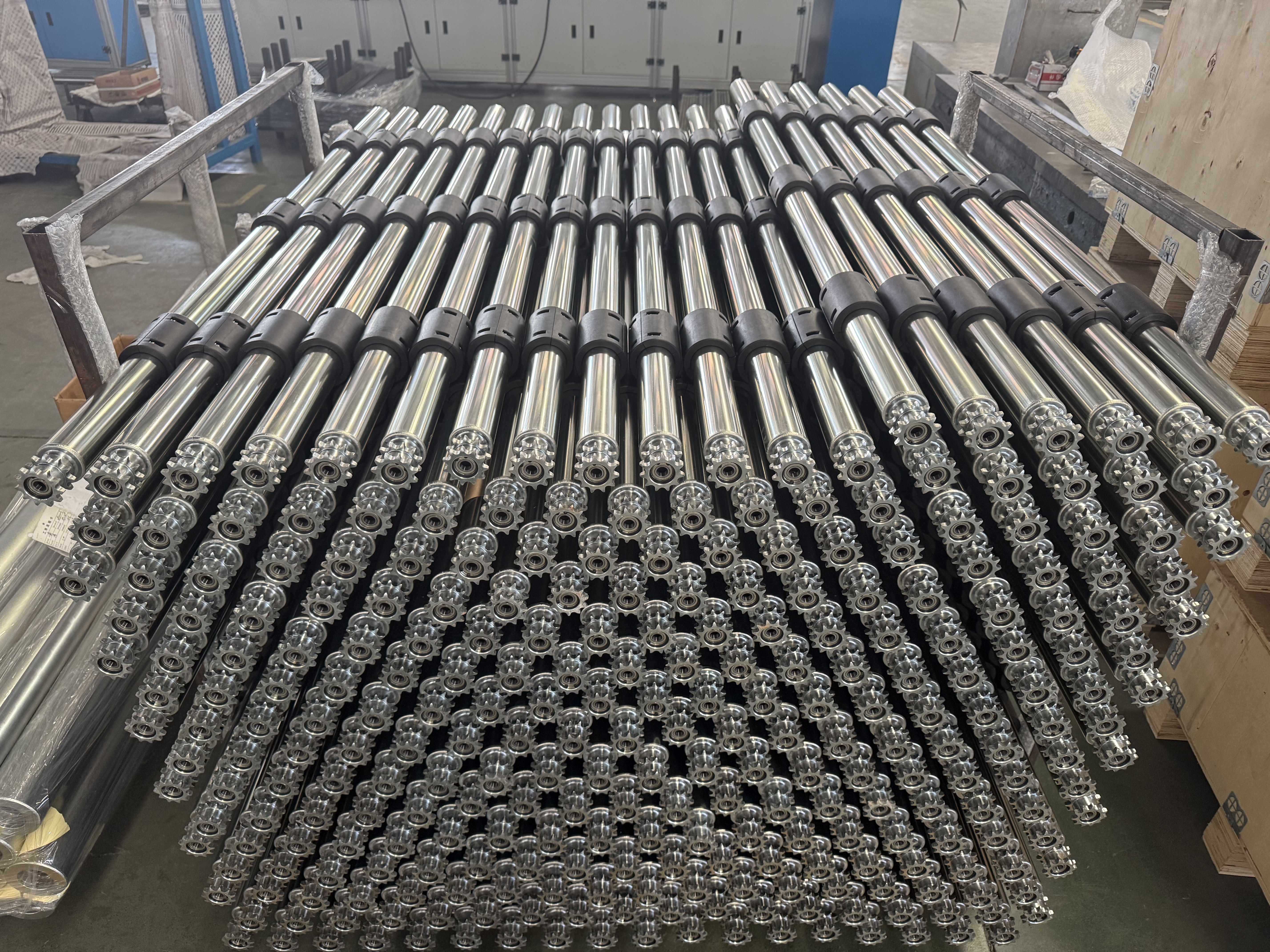 rolo de roda dentada com manga reta