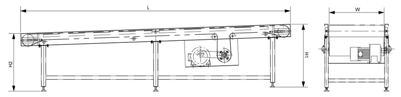 Transportador de correia inclinado