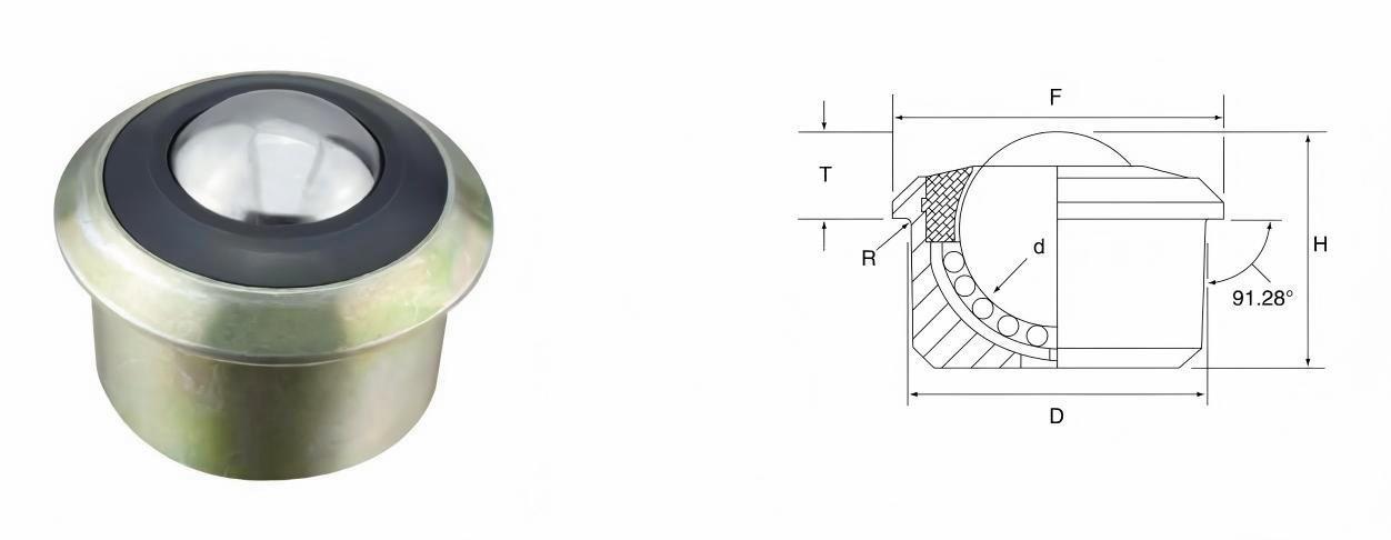 unidade de transfer&ecirc;ncia de bola para manuseio de carga a&eacute;rea