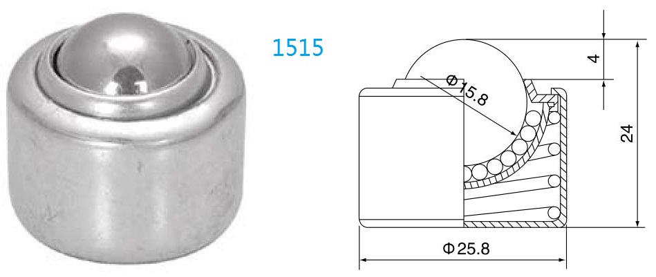 unidade de transfer&ecirc;ncia de bola de carga de mola