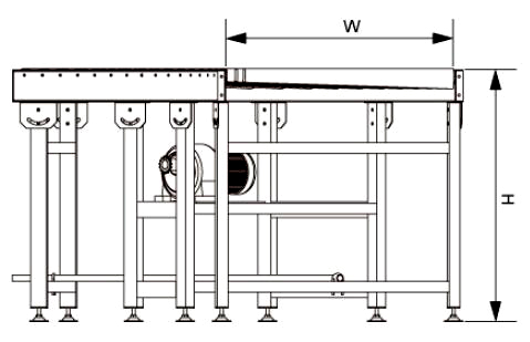 Transportador de rolos curvos acionados por correia 