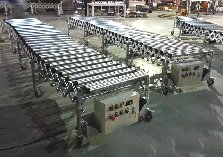 transportador de rolos flex&iacute;veis motorizado